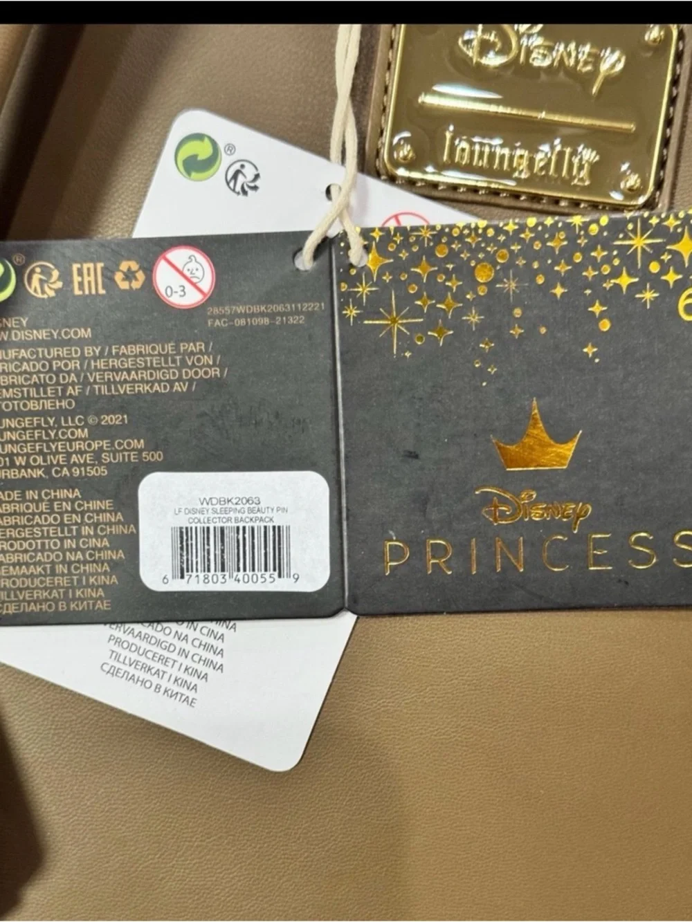 NWT Loungefly Disney Sleeping Beauty Bookstyle Backpack - Picture 7 of 9